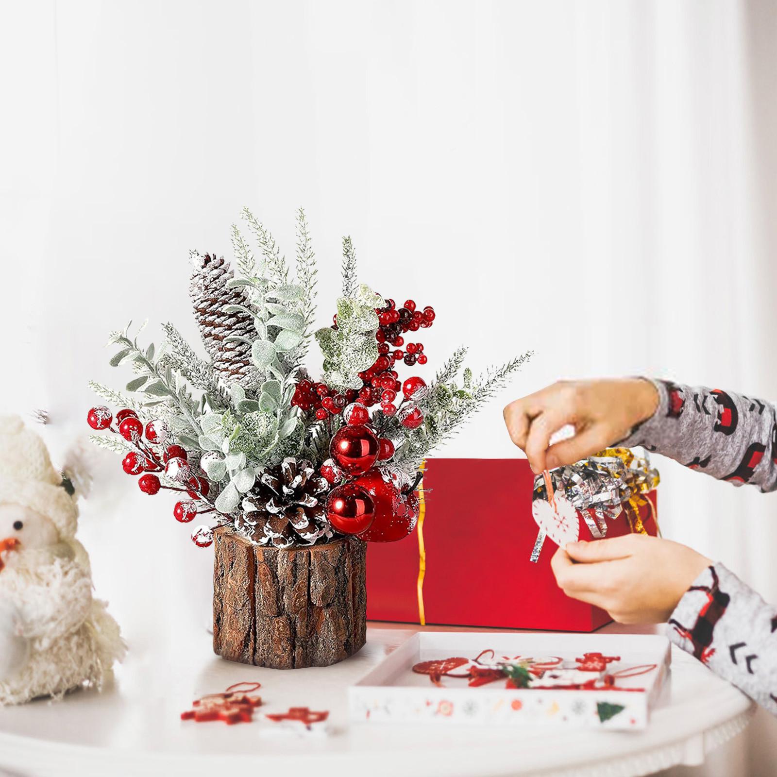 

Small Christmas Tree Tabletop Artificial Christmas Tree Decorations With Holiday Ornaments Red Berry One Size червоний