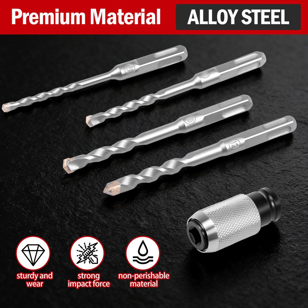 Electric Drill Wrench To Electric Hammer Convert Adapter Transform Electric Wrench To Hammer For Home Repairs with Drill Bits