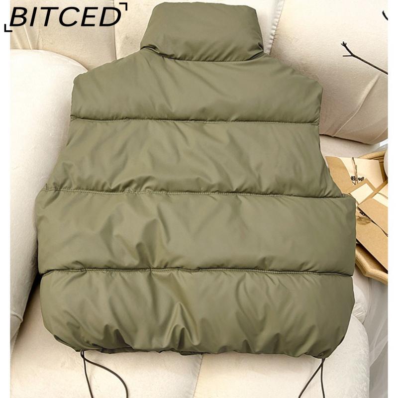 BITCED Women's Short-Length Autumn/Winter Cotton Waistcoat - Thickened Padded Vest