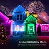 Permanent Outdoor Lighting Lights RGB Smart Eaves Light Bluetooth Remote APP Control Music Sync Timer Waterproof Holiday Decor