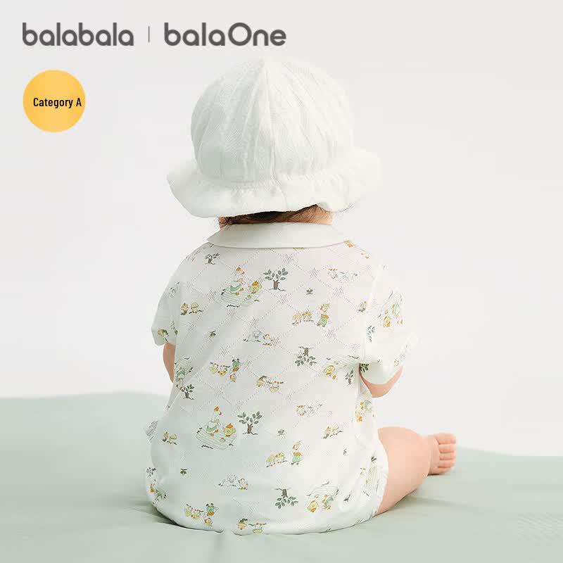 Balabala Newborn Baby 2-Piece Cotton Bodysuit Set
