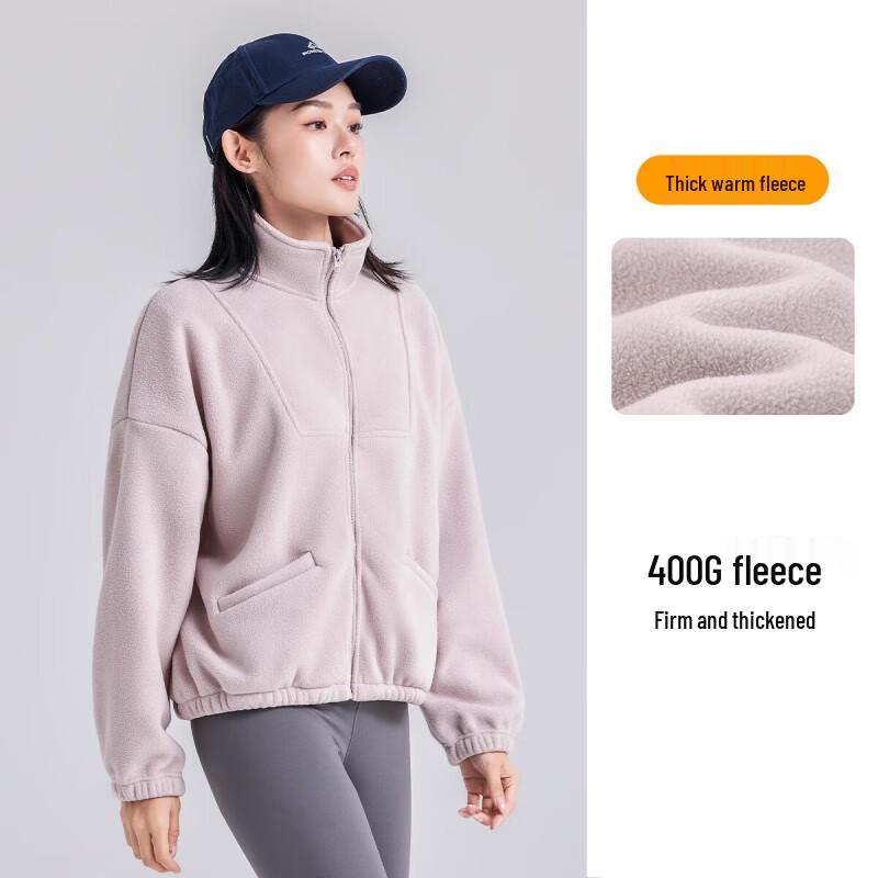 Tuo Lu Zhe Women s Stand-Collar Fleece Jacket GRY207001 XL
