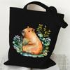 Fun Cartoon Canvas Storage Bag Large Capacity Shoulder Bag Women's Shopping Bag Environmental Protection Bag