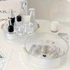 Transparent Plastic Cosmetic Storage Tray | 360° Rotating Countertop Organizer with Handle, Suitable for Perfume, Lipstick, Necklace, Jewelry