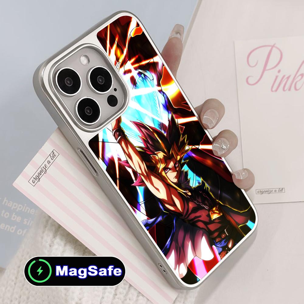 Yugioh Yami Yugi Mobile Phone Case for iPhone 17 16 15 14 13 12 11 Air Pro Max Plus Magsafe Silver Plating Colorful Cover Cover