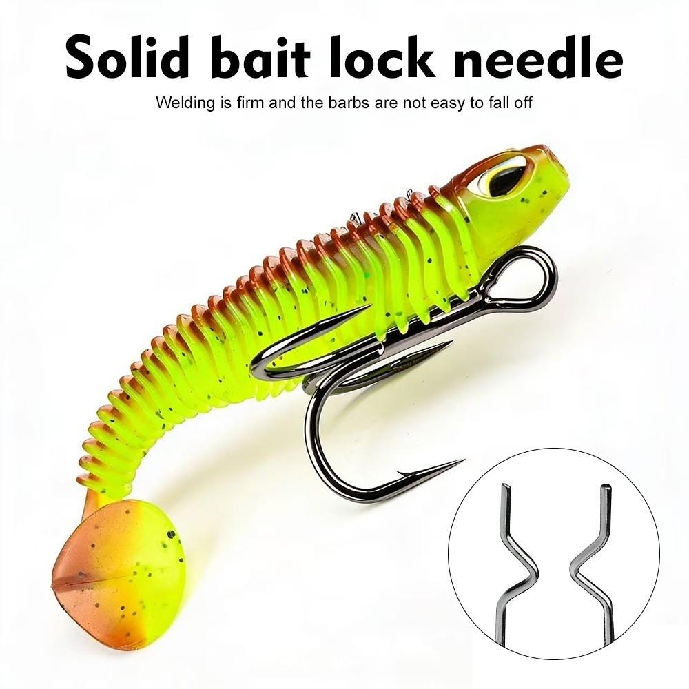 Reinforced Triple Barbed Hook 5pcs Pack Soft Lure Hook Durable Fishing Hook For Bass