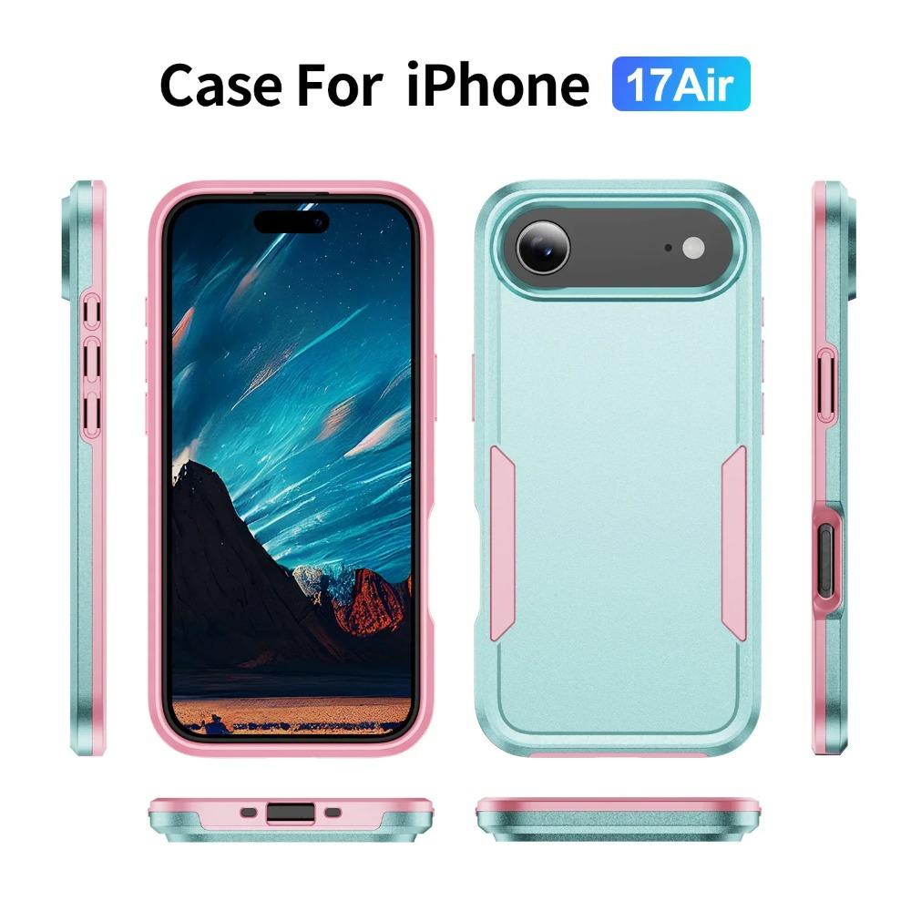 Heavy Duty Military Hybrid Dual Splicing Color Layer Case for IPhone 17 Air 16E 15 14 13 12 11 Pro Max Plus Rugged Armor Shockproof Hard Protect Cover