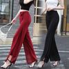 Chiffon Wide-legged Trousers Female Summer High-waisted Open Skirt Trousers Draped Sense of Dumping Trousers Fluttering Loose Double-layer Trousers