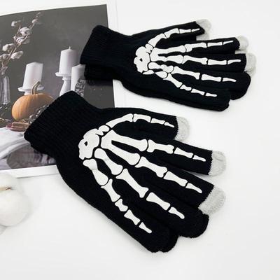Herren Totenkopf-Klaue Fingerhandschuhe: Warm, trendig und verspielt für Herbst/Winter.