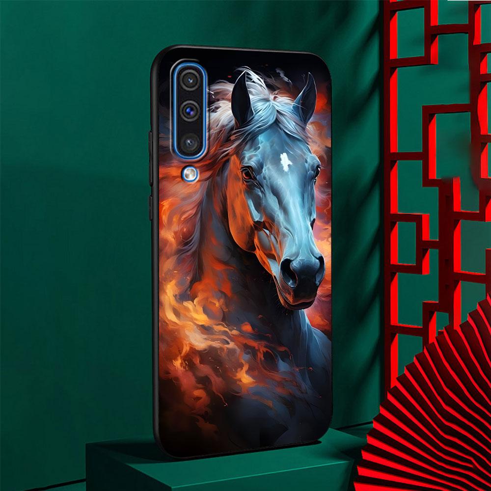 Horse Case for Samsung Galaxy A10s A50 A50s A02s A03s A20 A30 A20e A70 A70s A20s A30s A10 A40 A04 A04s A03 TPU Black Phone Cover