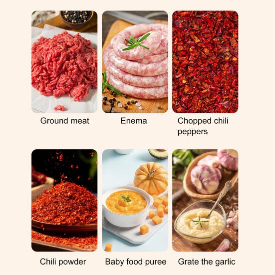 Meat Grinder Stainless Steel Blade Manual Mincer 3-in-1 Sausage Maker Low