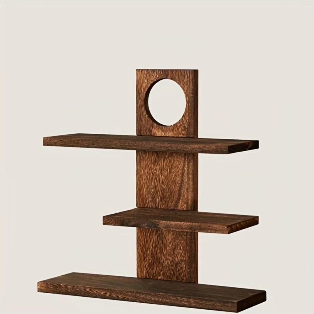 Antique Desktop Storage Shelf Chinese Style Tea Set Rack Retro Desk Shelves Home Decor