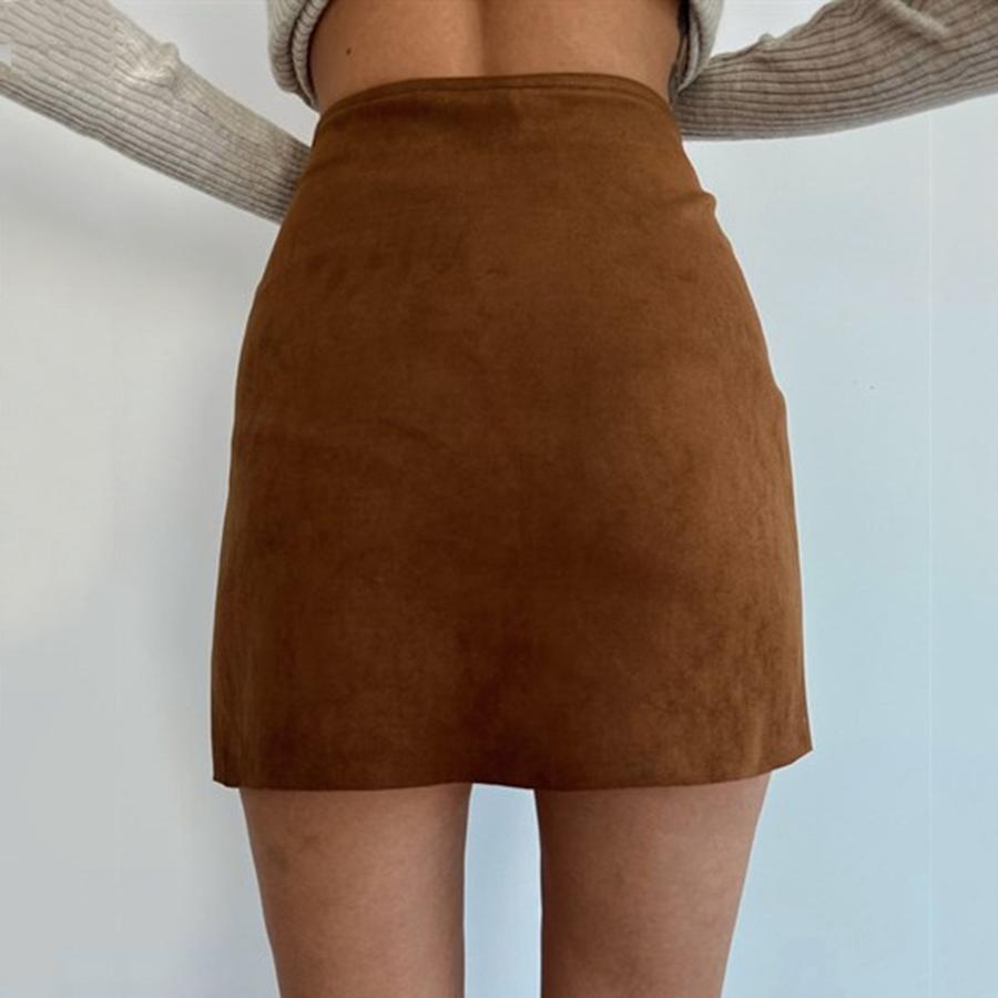 Women's Sexy Little Miss Puffer Skirt Autumn Winter New Fashion One-Buckle Bodycon Mini Skirt