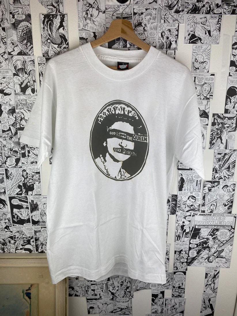 Sex Pistols rock band unisex cotton white short sleeve tee QT7742 S