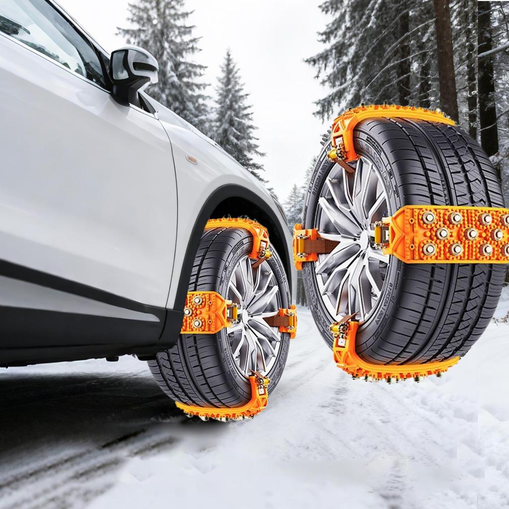 Snow Chains for Car Tires 5-Second Install Traction Straps Reusable Fit 165-265mm Wheel Anti-Slip Car Tire Chains for Safe Trip