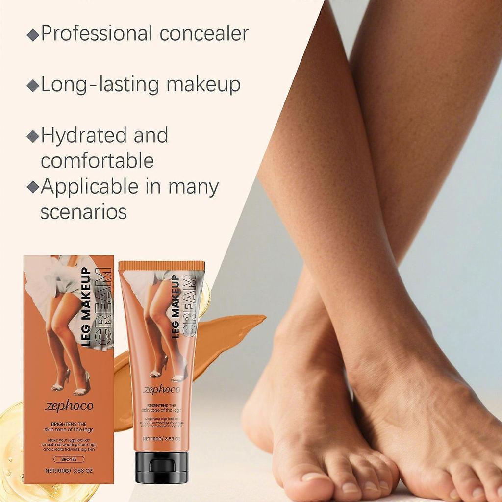 Zephoco Leg Concealer Foundation, Bronze, Waterproof, Sweat-Proof, Long-Lasting, Lightweight, Non-Greasy, Evens Skin Tone