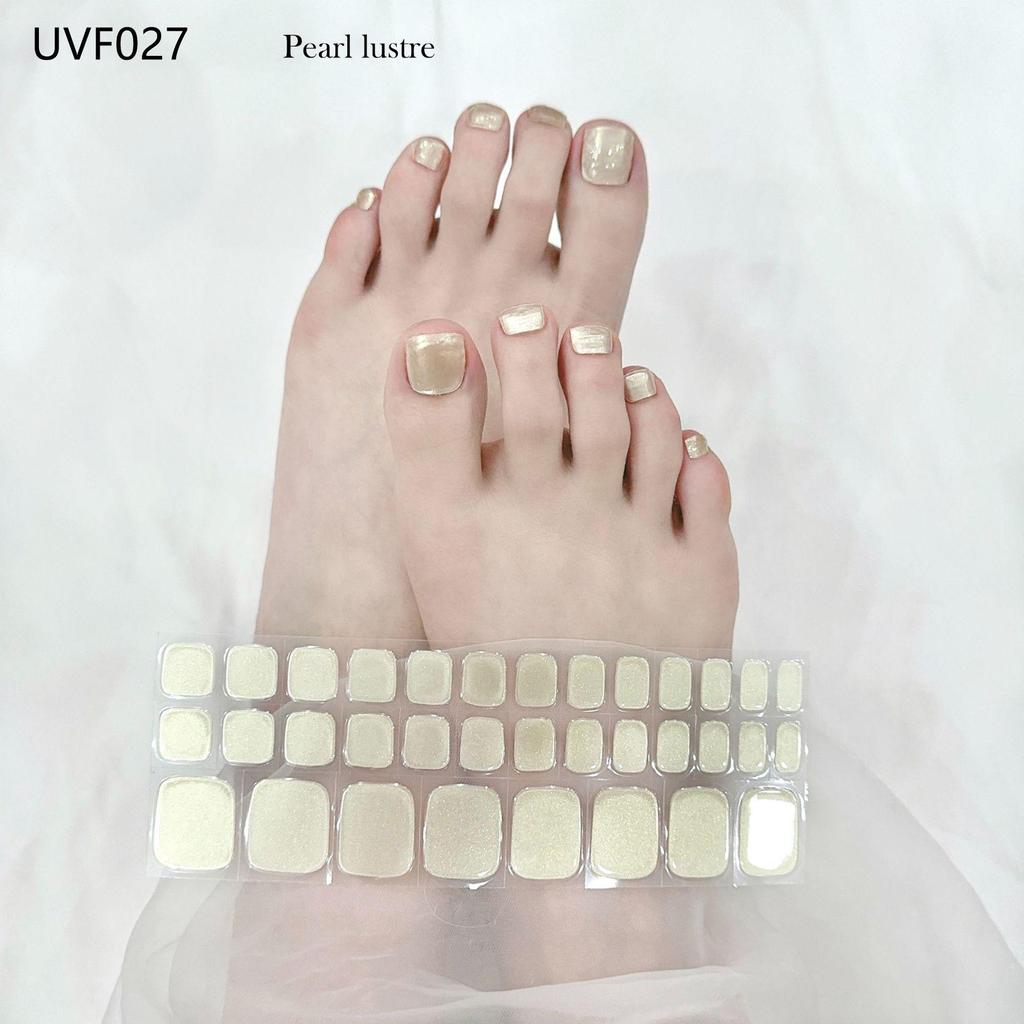 Gel Toe Nail Art Stickers - Semi-Cured UV Lamp Foot Nail Polish Stickers
