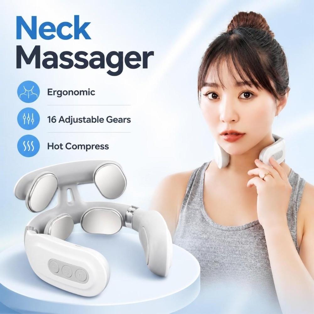 6 Modes Neck Massager Ergonomic Pulse Neck Massager Wellness Neck Relaxation Device Travel