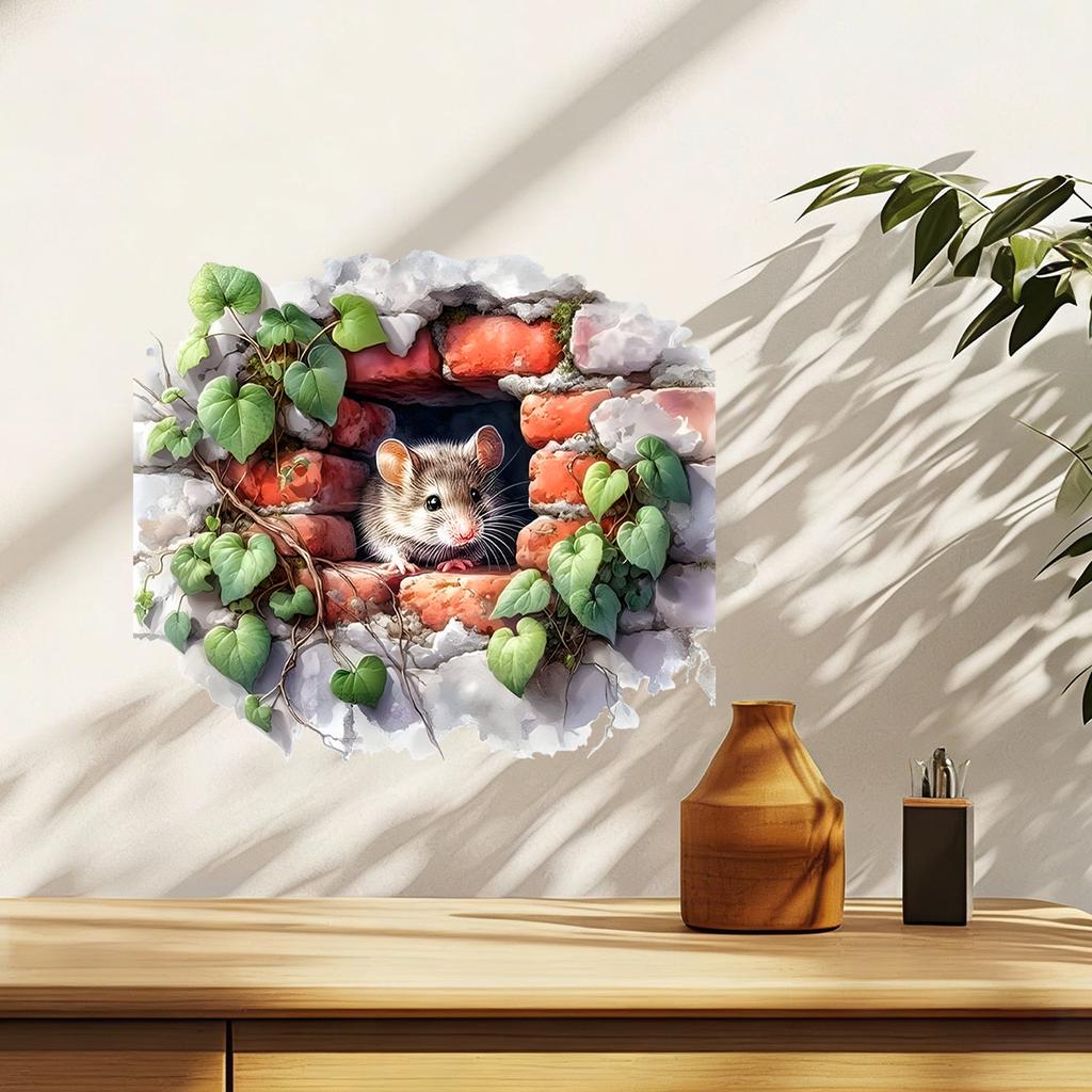Creative Wall Breaking Mouse Self-adhesive Bedroom Living Room Window Decoration Sticker