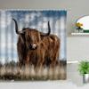 Africa Grassland Wild Animals Printed Shower Curtains Tiger Lion Waterproof Fabric Bathroom Curtains Bathtub Decor with Hooks