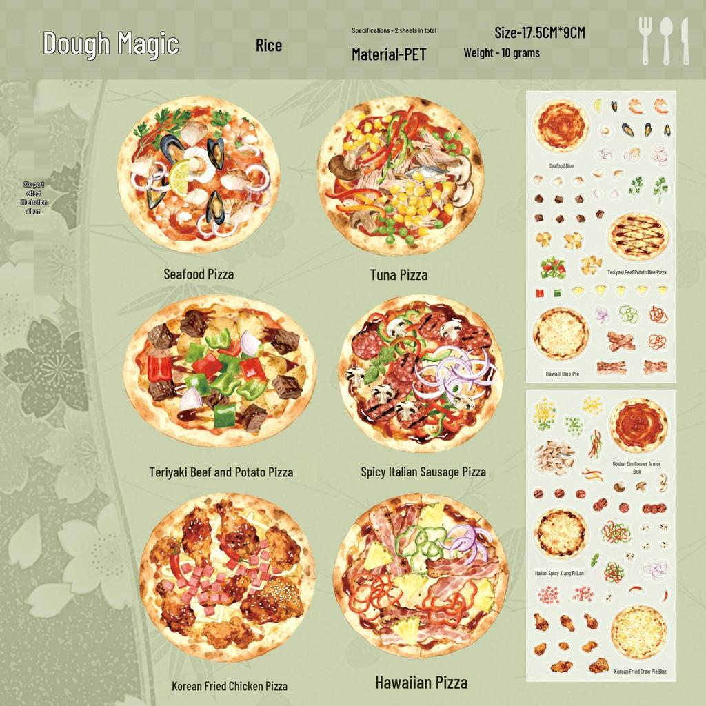 Yu Xian Colorful Rice Series Pet Landscape Stickers - Korean Style DIY, 2 Sheets, 6 Designs