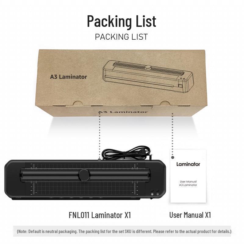 A3 Photo Laminator & Paper Cutter Combo, Dual-Function Film Laminator