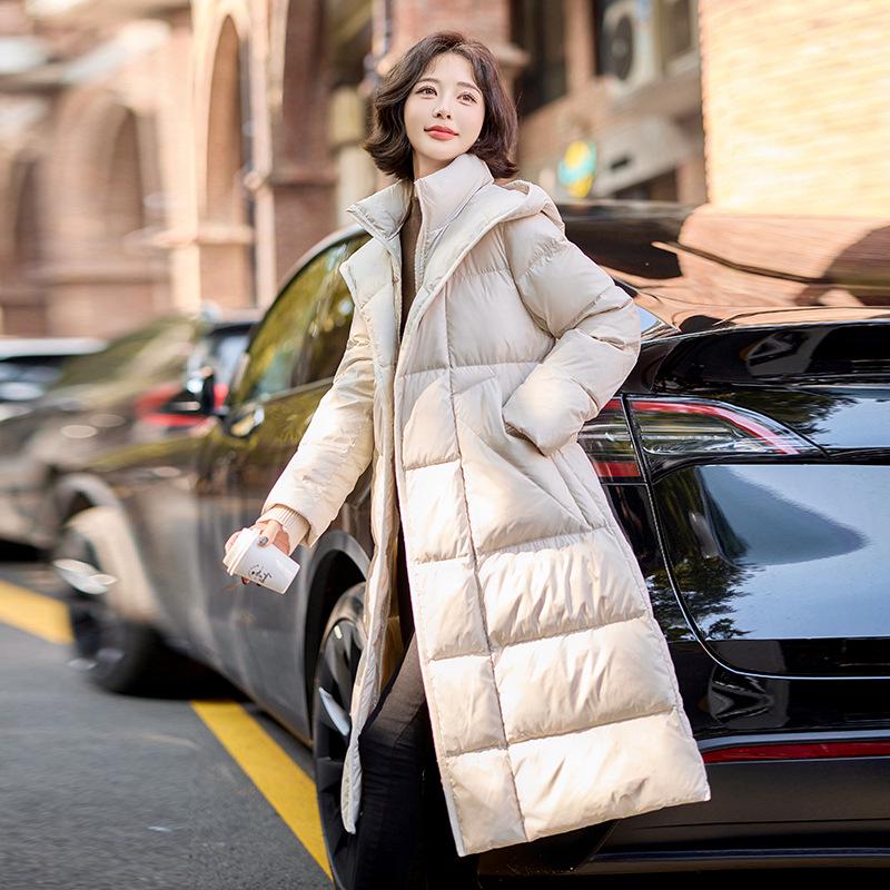 

Women s 2024 Stylish Waist-Hugging Over-the-Knee Down Jacket XL