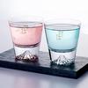Tajima Glass Fuji Mini Rocks Glass X Fuji Mini Sakura Rocks Glass Pair Set Winner of the Japan Tourism Grand Prix Perfect for 60th and Other Made In