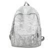 Schoolbag Smudged PU Leather Soft Leather Backpack Women's Niche Design Short-trip Backpack Lightweight Anti-splashing and Dirt-resistant Schoolbag