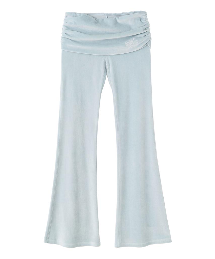 SCULPTOR Velor Shirring Lowrise Pants Baby Blue