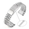 Fünf Ochsen Stil Edelstahl Fünf Perlen UhrenarmbandRolexUniversell für Huawei und SamsungDATEJUST 12/14/16/18/20/22mm