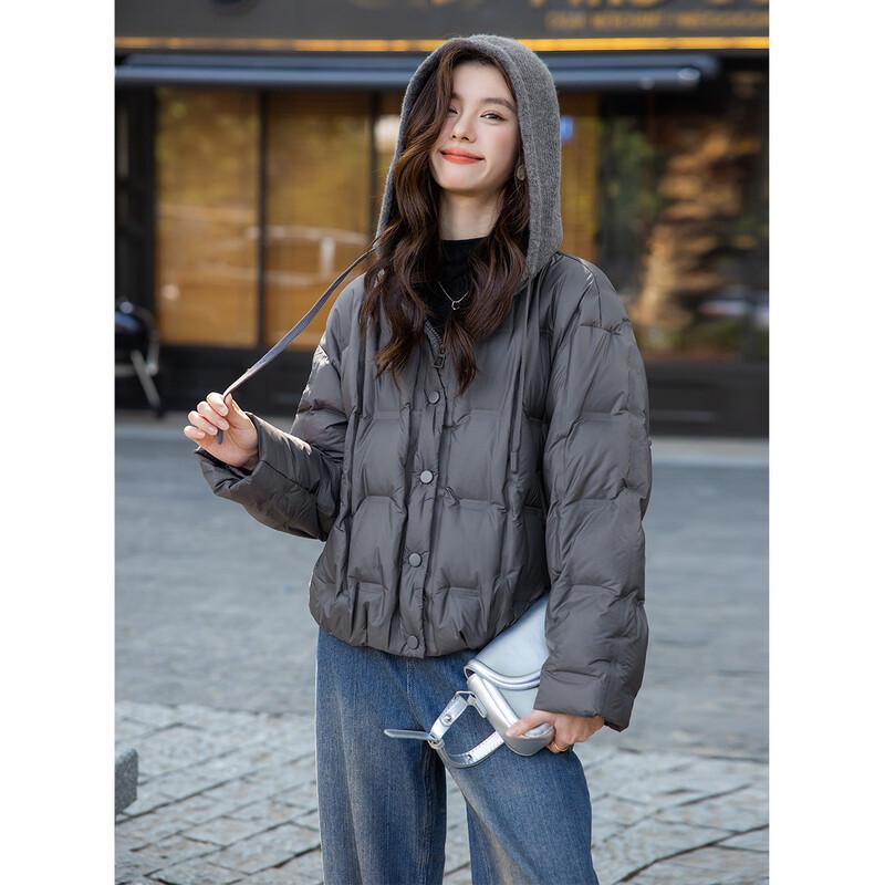 Mokana Women's MKNJD2912 Faux Two-Piece Short Down Jacket