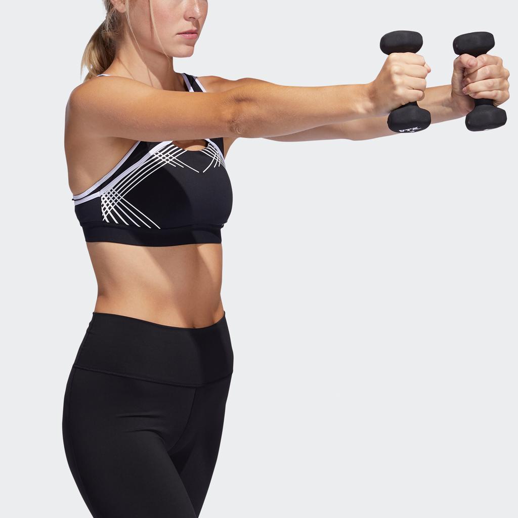 Adidas Drst Torch Bra Medium Intensity Reflective Sports Vest Women Sports Bra Black FI6583