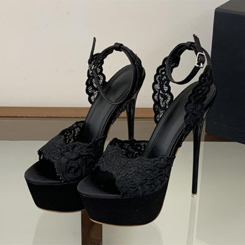 Summer  Lace Embroidery Mesh Women Gladiator