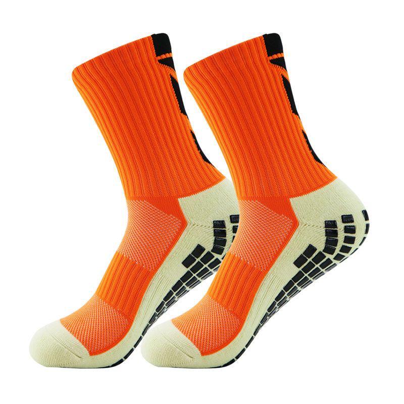 Non-slip Mid-calf Outdoor Football Socks – Breathable, Sweat-absorbing, Wear-resistant with Towel Bottom & Dot Glue Grip