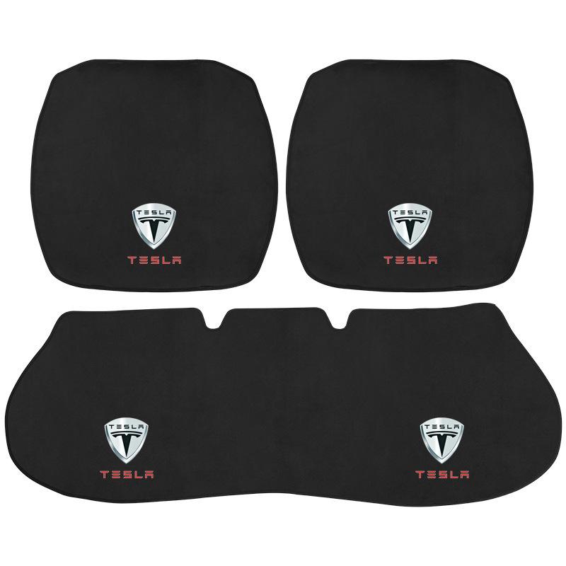 Universal 3-Piece Flannel Car Seat Cushion Set for Mazda, Haval, Changan, and Geely