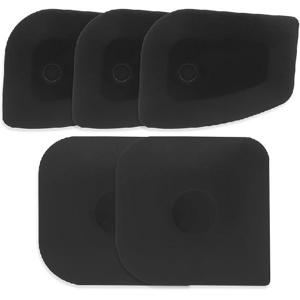 Pan Scraper 5PCS Plastic Scraper Set,Food Scraper Tool for Cast Iron, Pot and Pan Cleaning,Pan Scraper Tool for Cleaning Grease Burnt Food,Scraper 5 чёрный