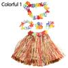 Kinder Sommer Hawaiianischer Gras-Lei Rock Strandkleid Blumenarmband Kostüm Anzug