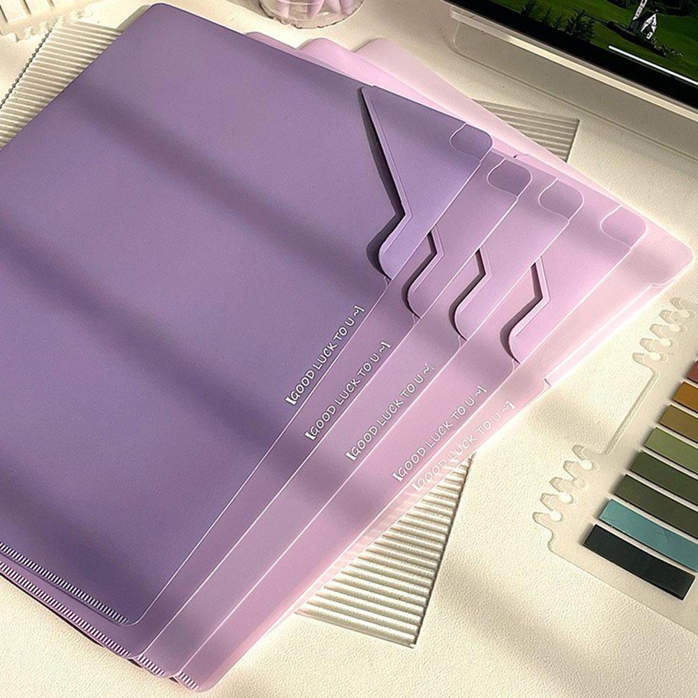 5pcs/set Clipboard File Folders Plastic File Organizer Useful Sorting Storage Bag  Stationery