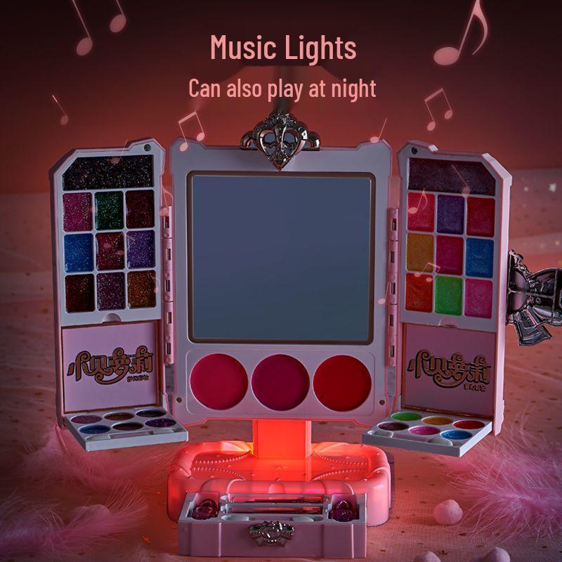 Non-Toxic Kids' Makeup Set: Princess Dressing Table & Simulation Playhouse Gift for Girls