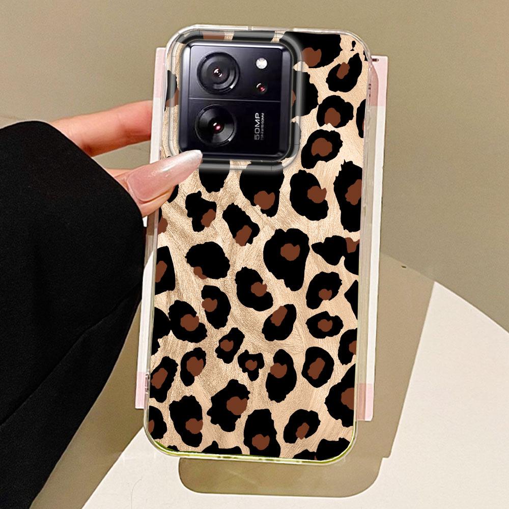 Vintage Black Leopard Phone Case for Xiaomi 13T 14T 11 Lite NE Poco X5 M6 Pro X6 X7 X3 Pro NFC C65 C61 M5S Women Girls TPU Cover
