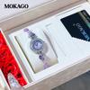 Mokaga Women's Quartz Bracelet Watch with Mother-of-Pearl, Diamonds, Bow Knot, and Waterproof Design