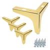 Set of 4 Furniture Legs Anchor Gold Chrome Height 10 Cm