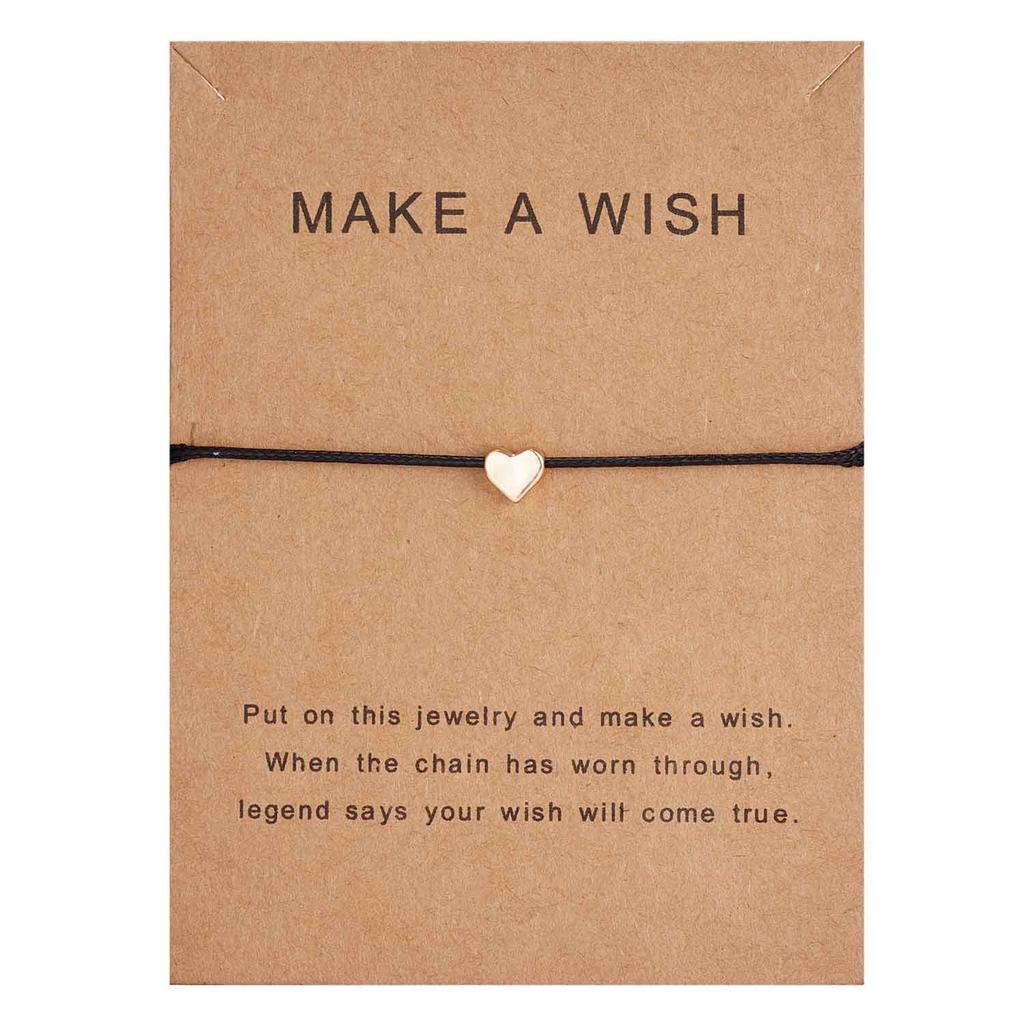 Make a Wish Crown Five-stars Cross Heart Woven Paper Card Bracelet Adjustable Lucky Red String Bracelets Femme Jewelry