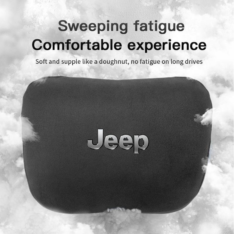 Car Headrest Cover Auto Seat Cover Head Neck Rest Pillow For Jeep Grand Cherokee Wrangler JK Gladiator Compass Renegade Patriot