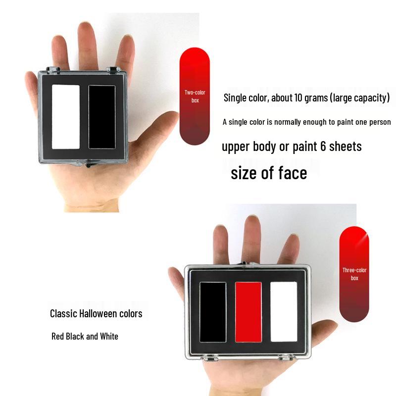 Three-Color Clown Face Paint: Red, Black & White Cream Pigment for Halloween & Performances