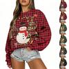 Women's Casual Long Sleeve Christmas Print Crewneck Top for Holiday Everyday Wear