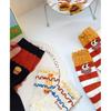 Fries Socks Rainbow Design Cute Female Cartoon Autumn/Winter Mid Tube Socks Stacking Socks Creative Funny Trendy Fashion Cotton Socks Don't Mess Up