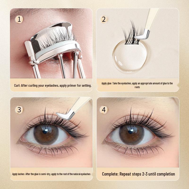 Non-Stick Gold Feather Tweezers for Precision Eyelash Application – Ideal for Beginners & Pros.