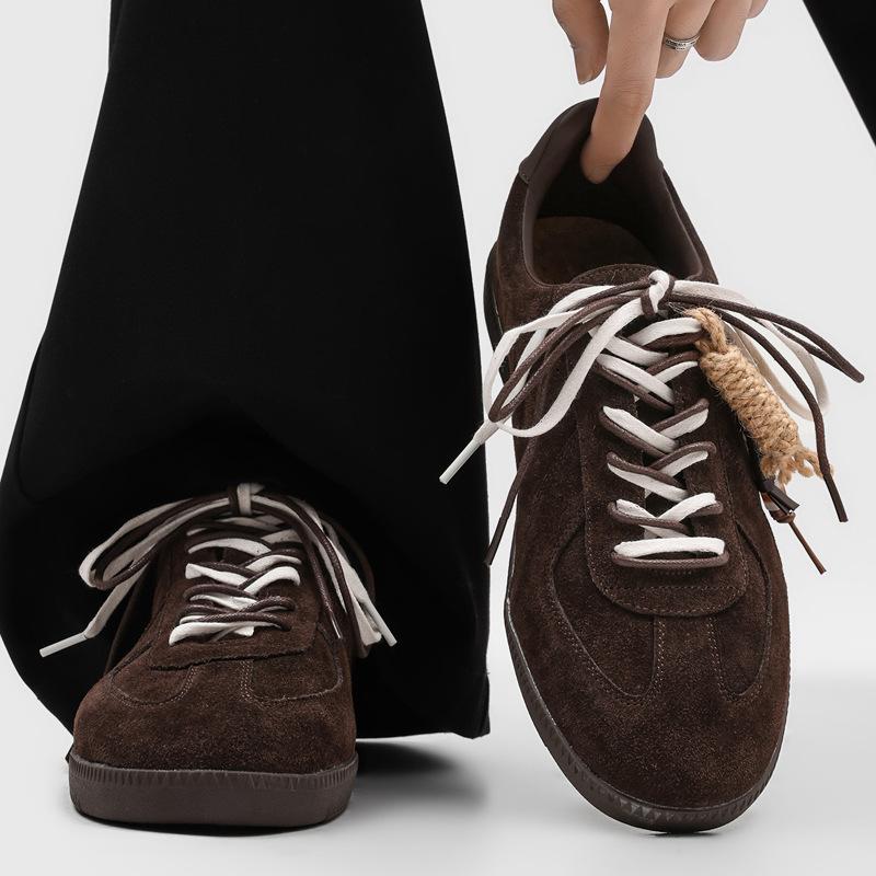 Comfortable And Versatile Thin-Soled Casual Forrest Gump Shoes Lace-Up Outdoor Board Shoes Round Head Commuting Shoes Men'S British Style
